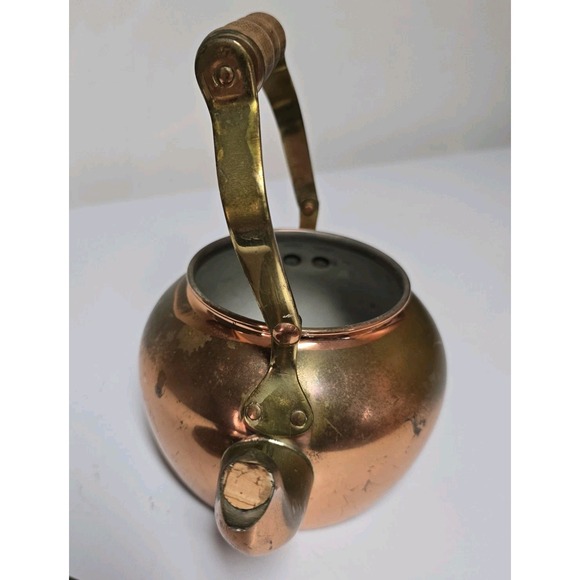 Vintage Tagus Portugal No. R.50 Solid Copper Goose Neck Tea Pot Kettle 32 oz. - Picture 7 of 11